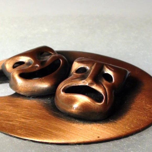 Hollywood DIVA Comedy Tragedy Drama Masks Copper - Picture 4 of 4